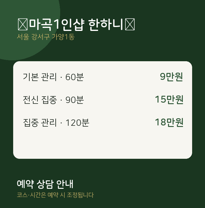 가양1동 스웨디시 ​마곡1인샵 한하니﻿