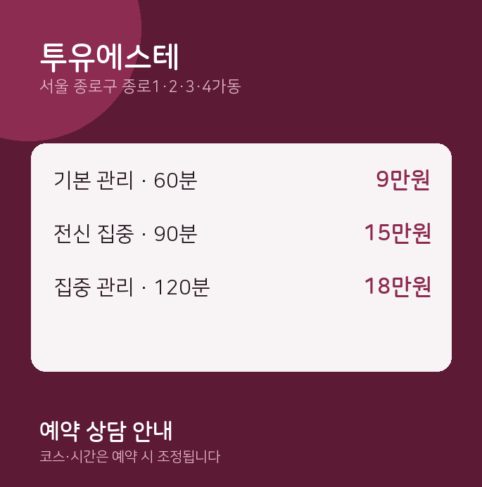 종로1·2·3·4가동 건식 투유에스테