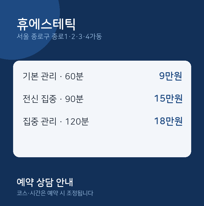 종로1·2·3·4가동 스웨디시 휴에스테틱