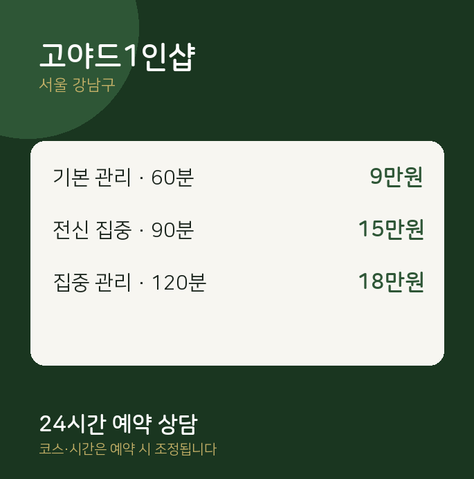 강남구 마사지 고야드1인샵