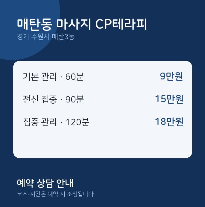 매탄3동 스웨디시 매탄동 마사지 CP테라피