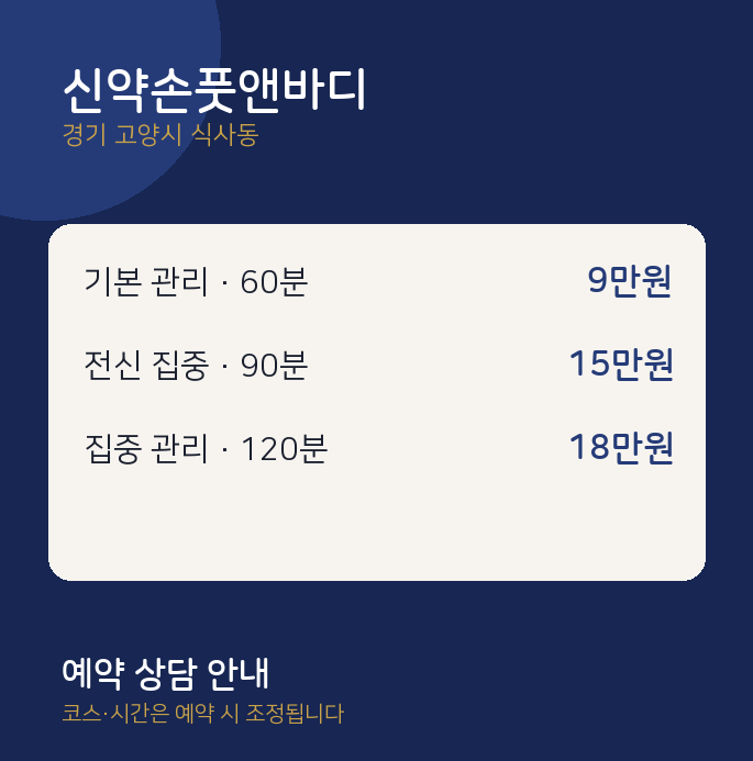 식사동 스웨디시 신약손풋앤바디