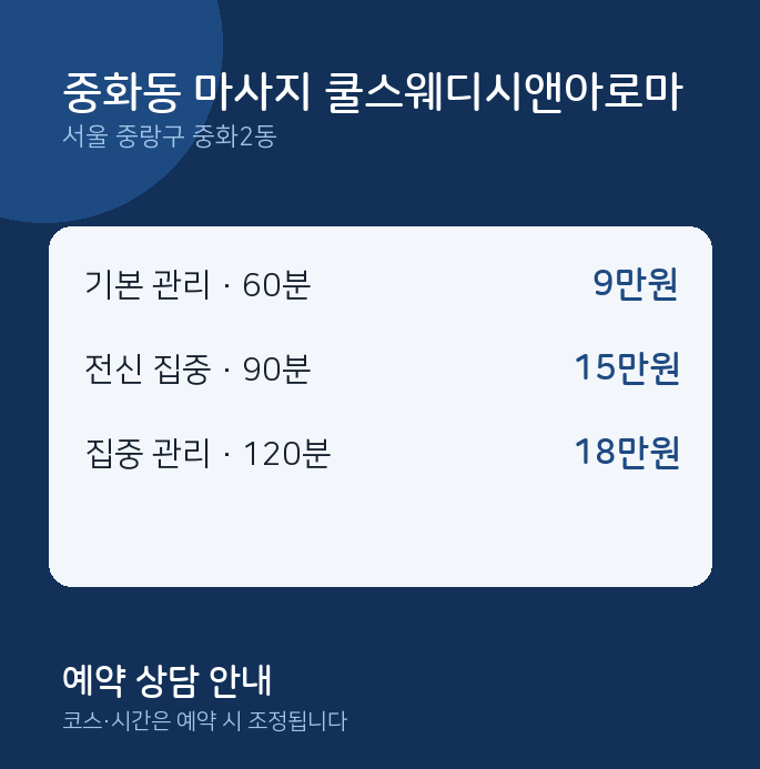 중화2동 아로마 중화동 마사지 쿨스웨디시앤아로마