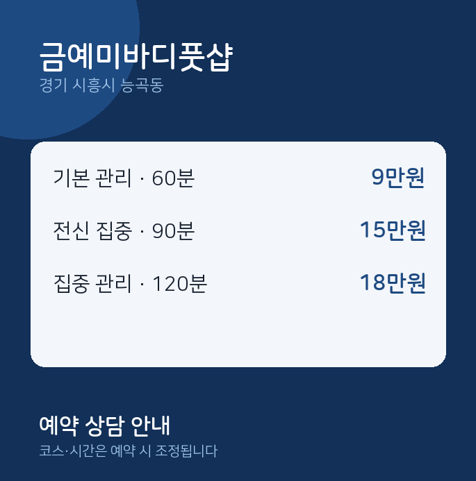 능곡동 아로마 금예미바디풋샵