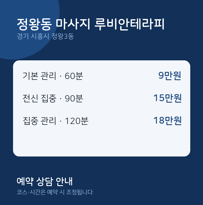 정왕3동 스웨디시 정왕동 마사지 루비안테라피